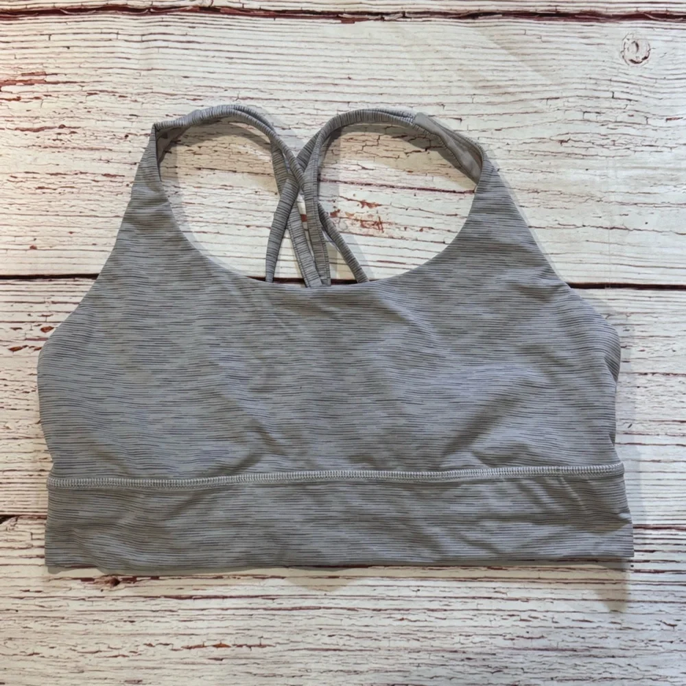 Lululemon Energy Bra Long Line in Wee Are From Space Nimbus Battleship Sz 12